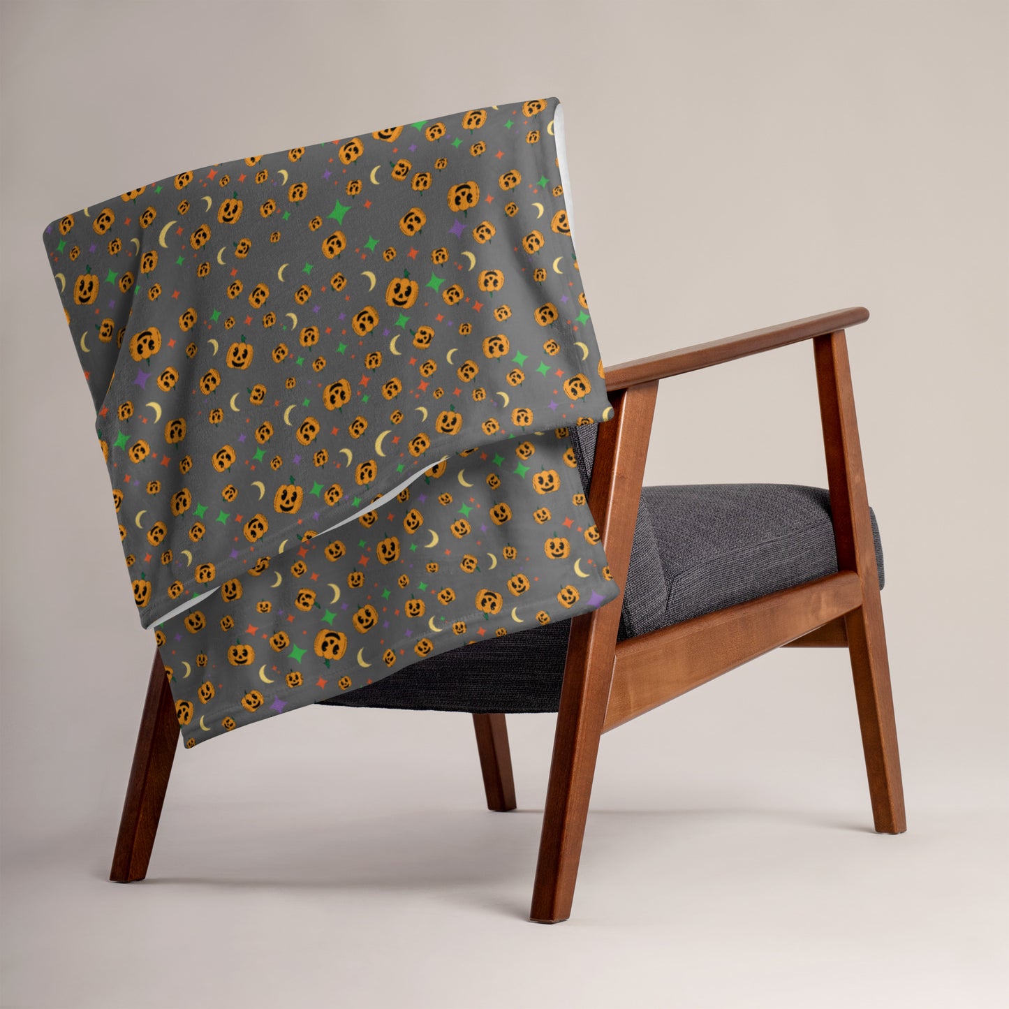 Pumpkin Throw Blanket by Haunted Haus Art