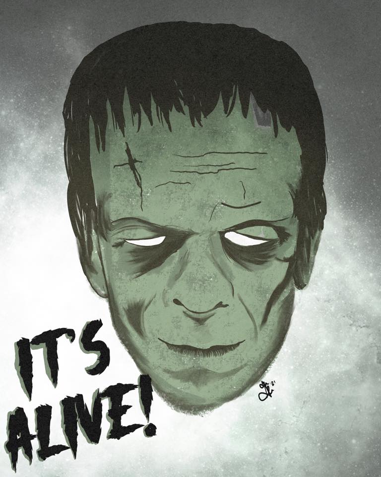 "Frankenstein" by Ghost Etching Original Artwork