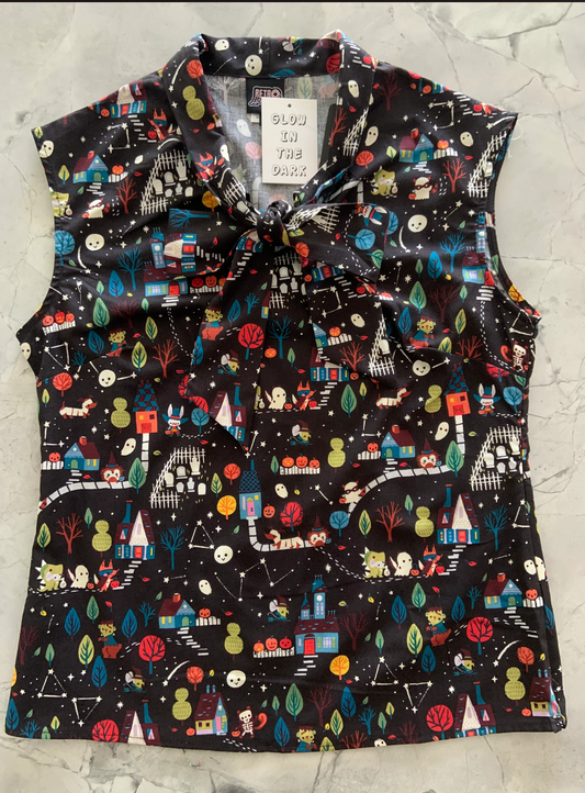Trick or Treat Glow in the Dark Bow Top by Retrolicious