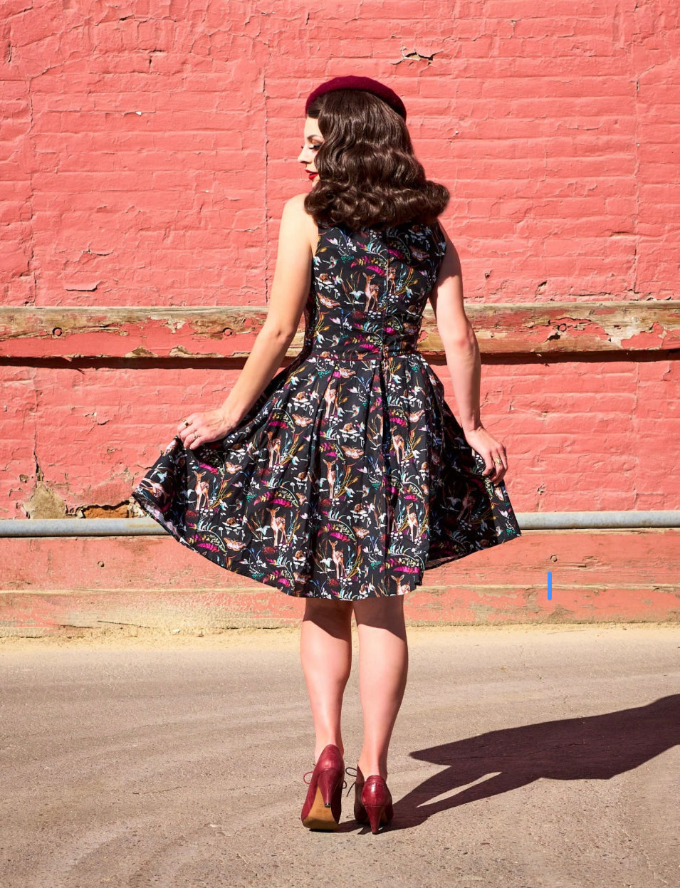 Elizabeth Dress in Forest Print by Retrolicious