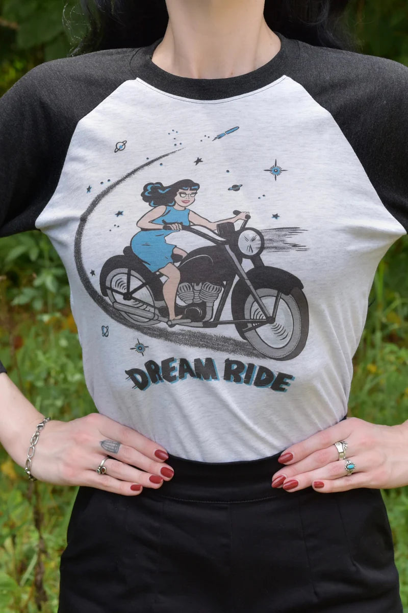 Dream Ride Raglan Unisex T-shirt by Mischief Made