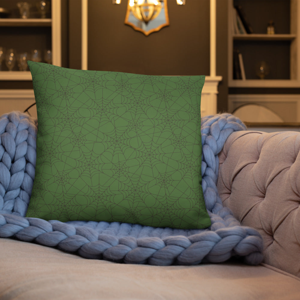 Green Web Basic Pillow