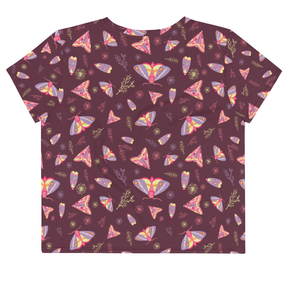 Moth All-Over Print Crop Tee
