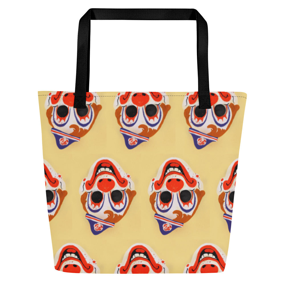 Clown Mask Large Tote Bag