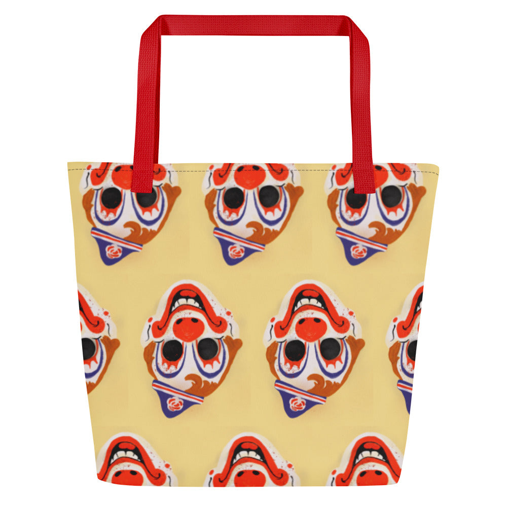 Clown Mask Large Tote Bag