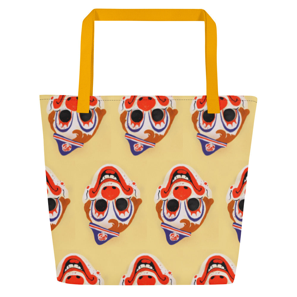 Clown Mask Large Tote Bag