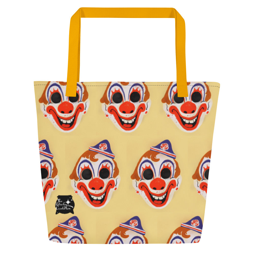 Clown Mask Large Tote Bag