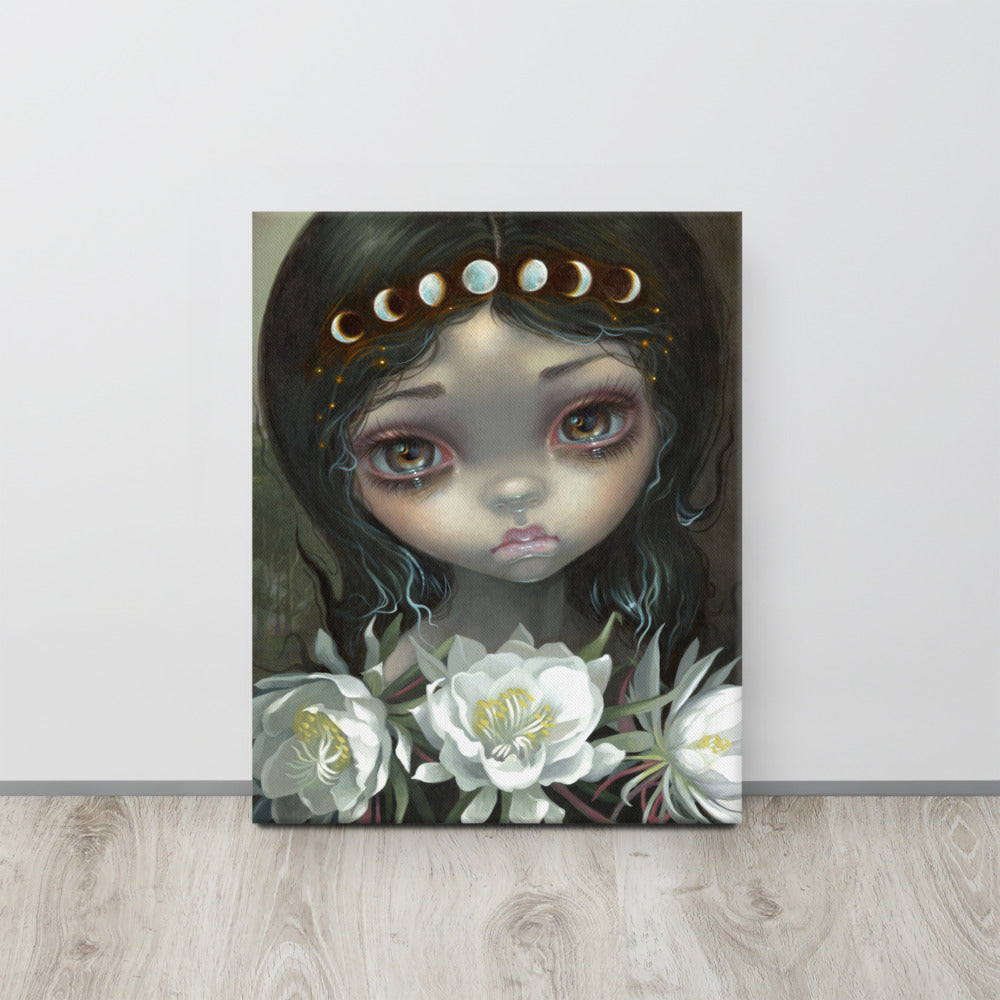 "Queen Of The Night Blooms" by Strangeling Canvas