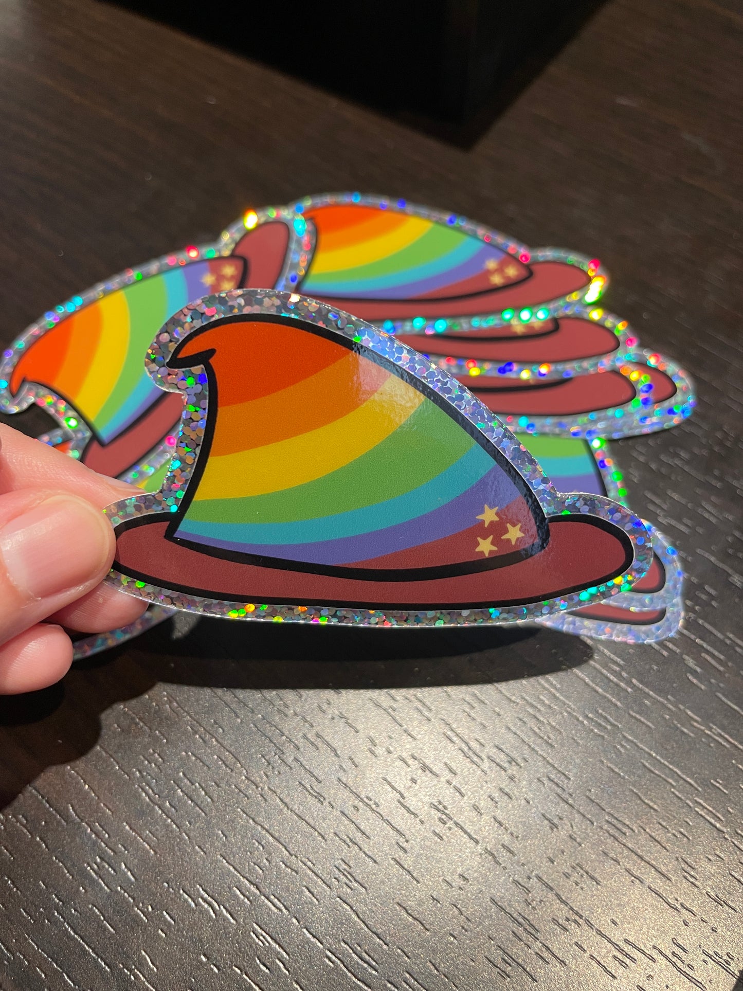 Pride Witch Hat- Glitter Sticker