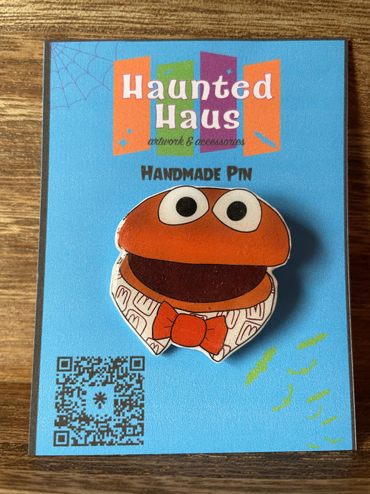 Burger Puppet Pin by Haunted Haus