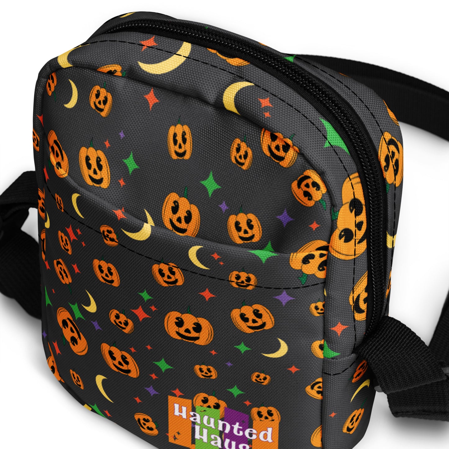 Pumpkin Utility crossbody bag by Haunted Haus Art