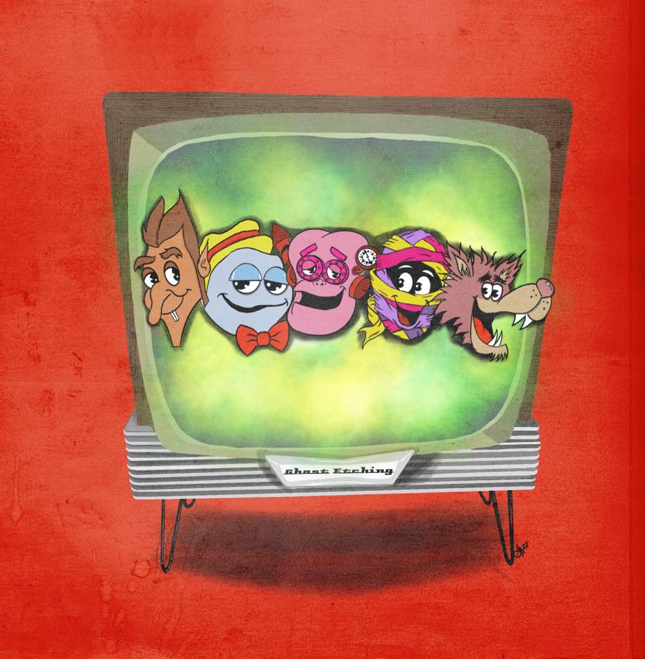 "Monster Cereals/Retro TV" by Ghost Etching Original Artwork