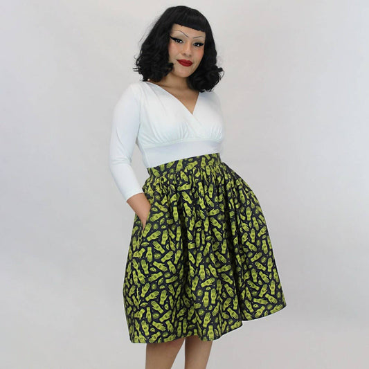 Vintage Palmistry Pleated Circle Skirt by Hemet