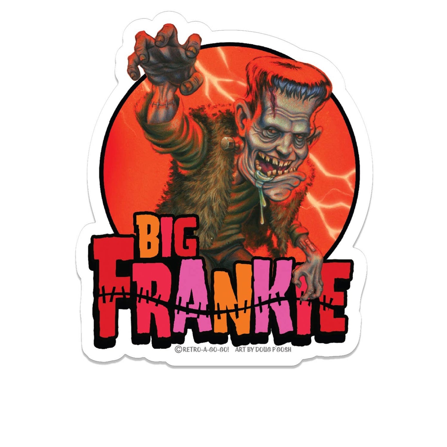 Retro-a-go-go! - P'gosh Big Frankie Vinyl Sticker