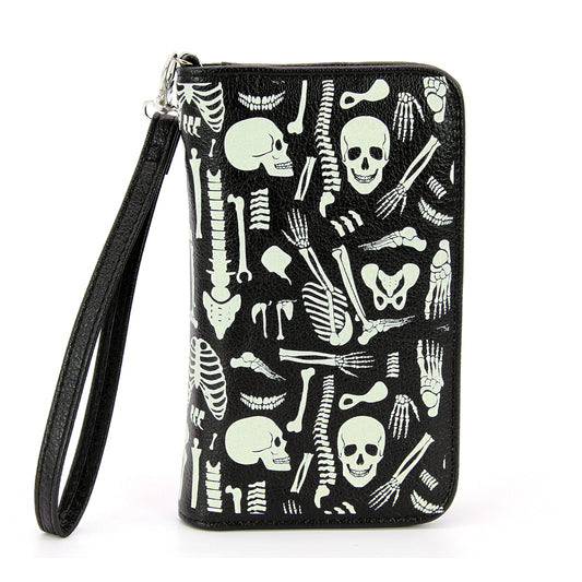 Glow in the Dark Skeleton Parts Wallet in Vinyl