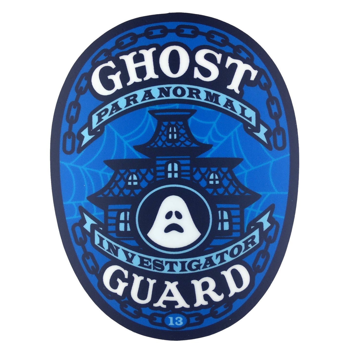 Paranormal Investigator Police Badge Ghost Sticker