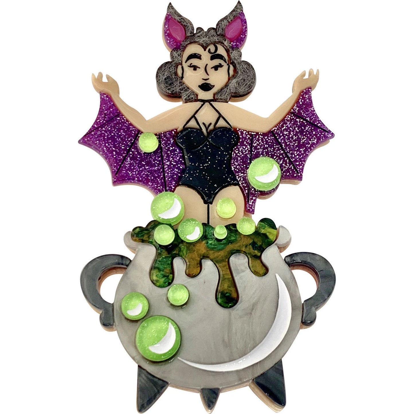 Brewtiful Ghoul Halloween Brooch by Lipstick & Chrome