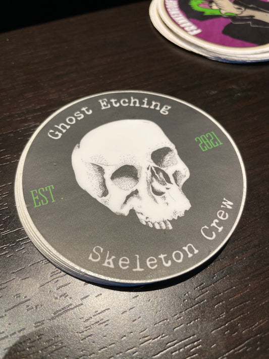 Skeleton Crew Sticker by Ghost Etching