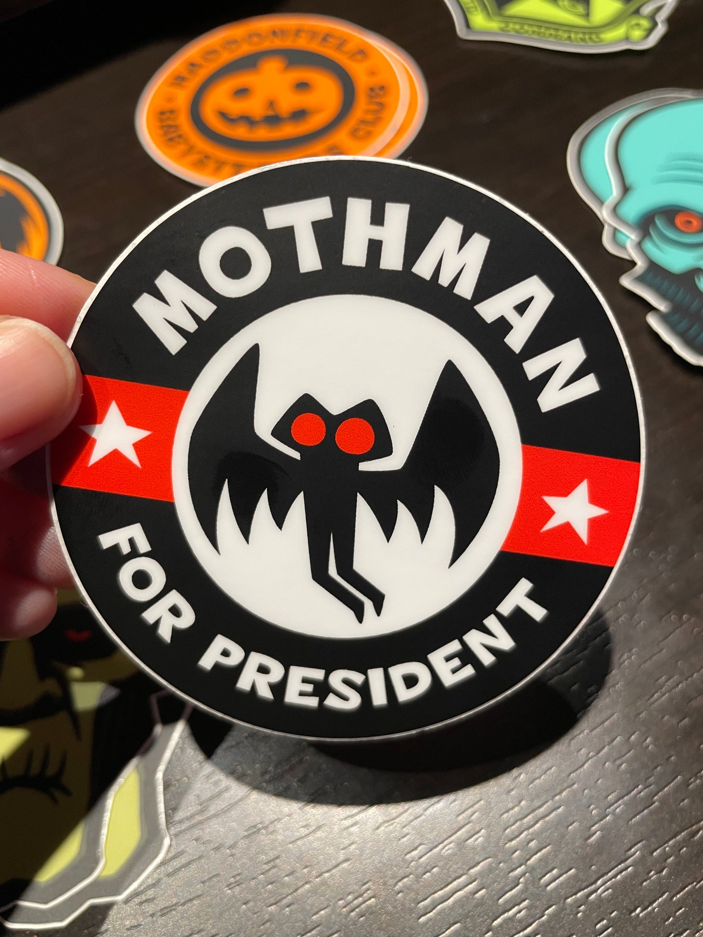 Mothman for President Sticker by Monsterologist