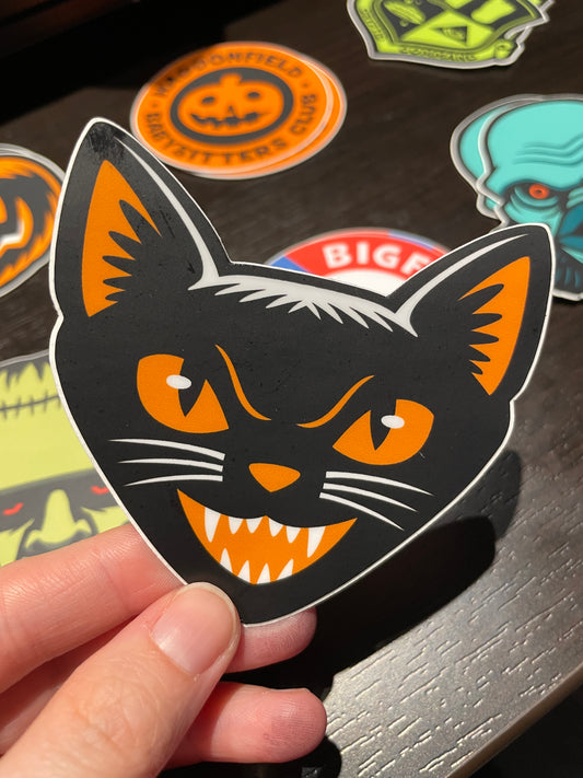 Black Cat Sticker by Monsterologist