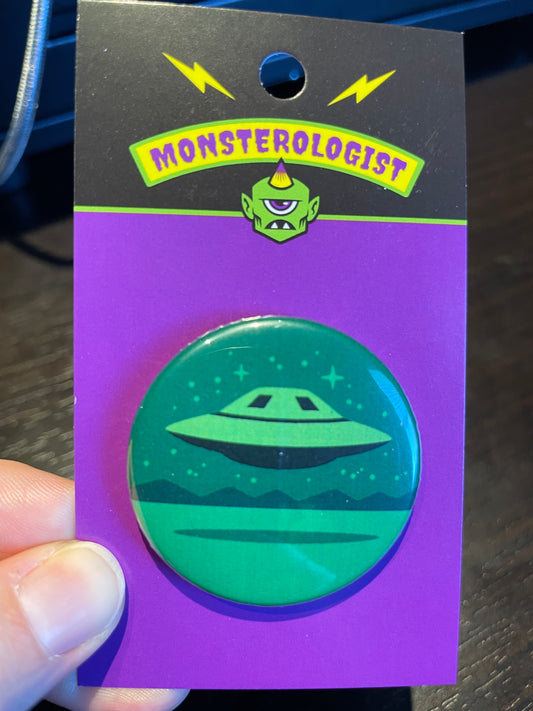 UFO Button Pin by Monsterologist