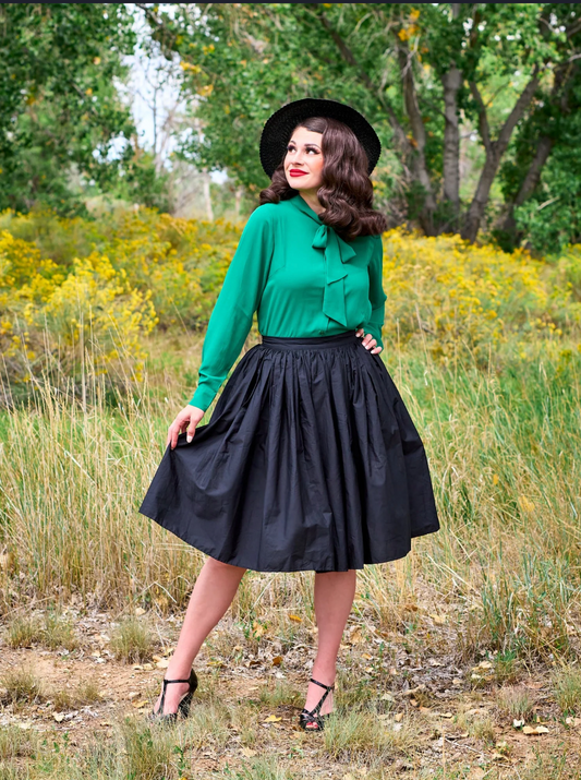 Peggy Swing Skirt in Black by Retrolicious