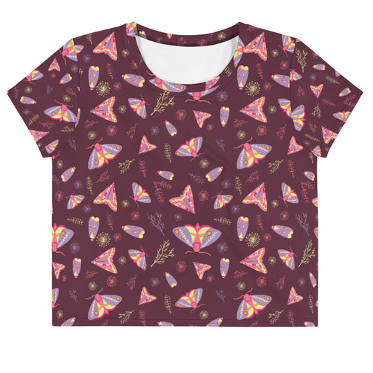 Moth All-Over Print Crop Tee