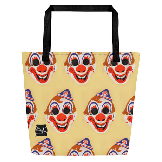 Clown Mask Large Tote Bag