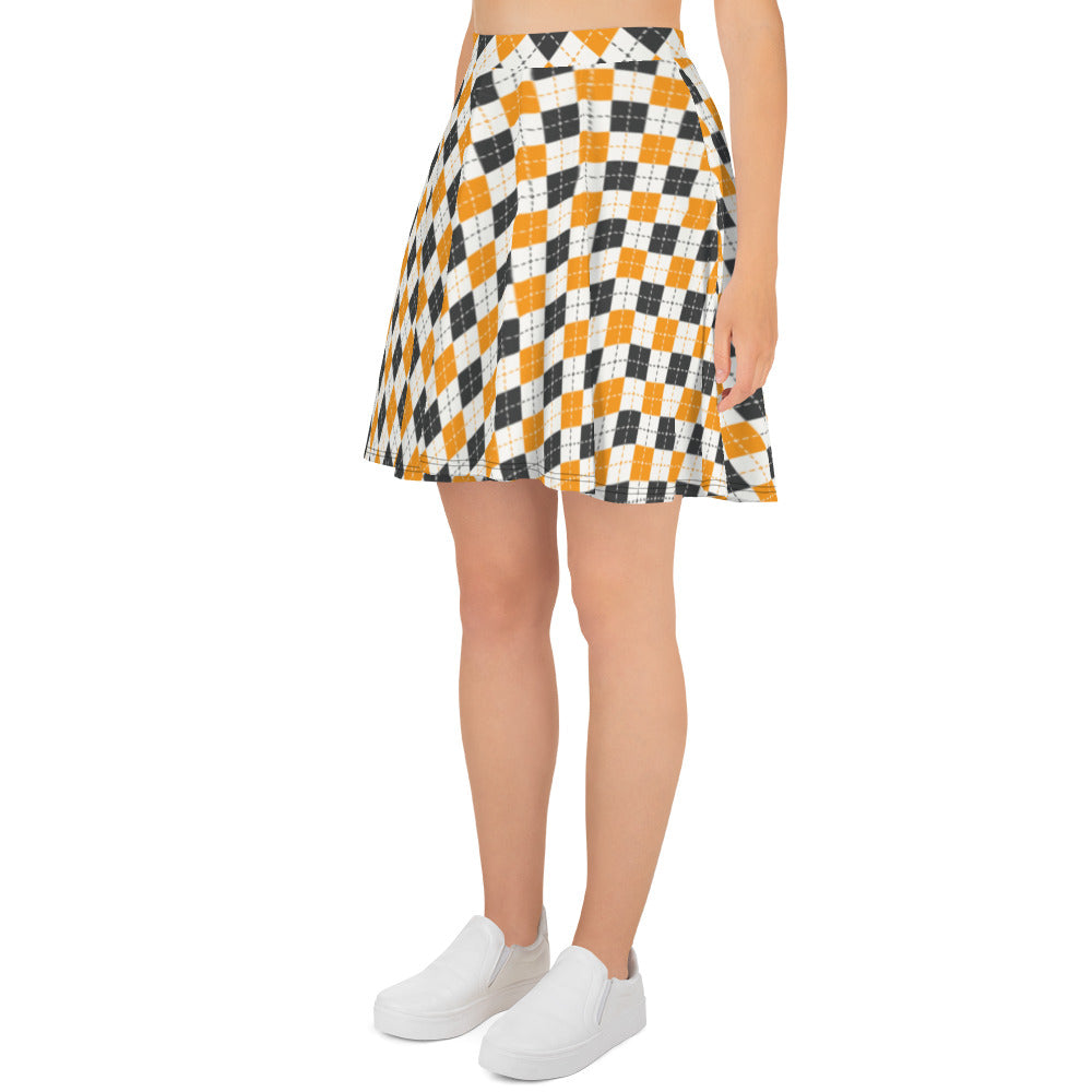 Halloween Argyle Skater Skirt