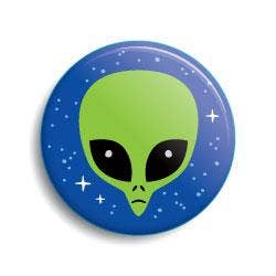 Alien Head (Green) Button by Monsterologist