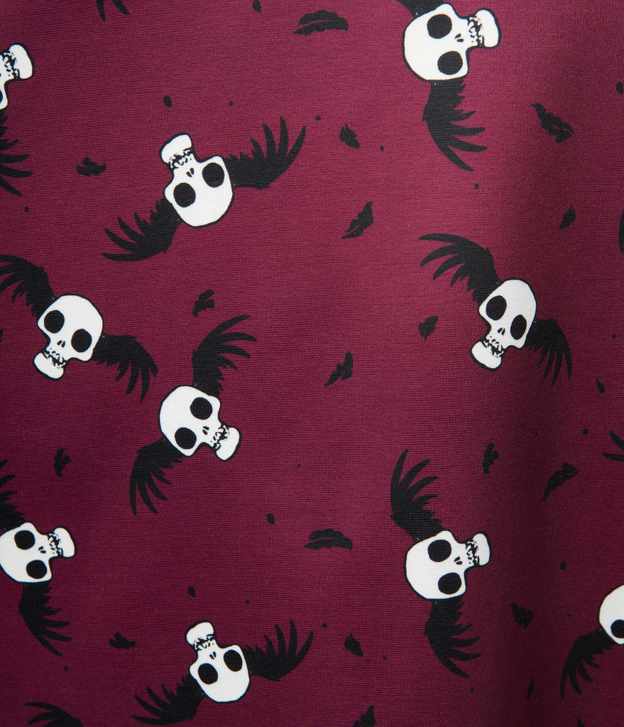 Corpse Bride x Unique Vintage Wine & Flying Skulls Stephanie Flare Dress