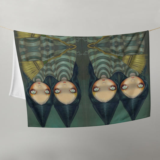 "Siamese Witch Twins" by Strangeling Throw Blanket